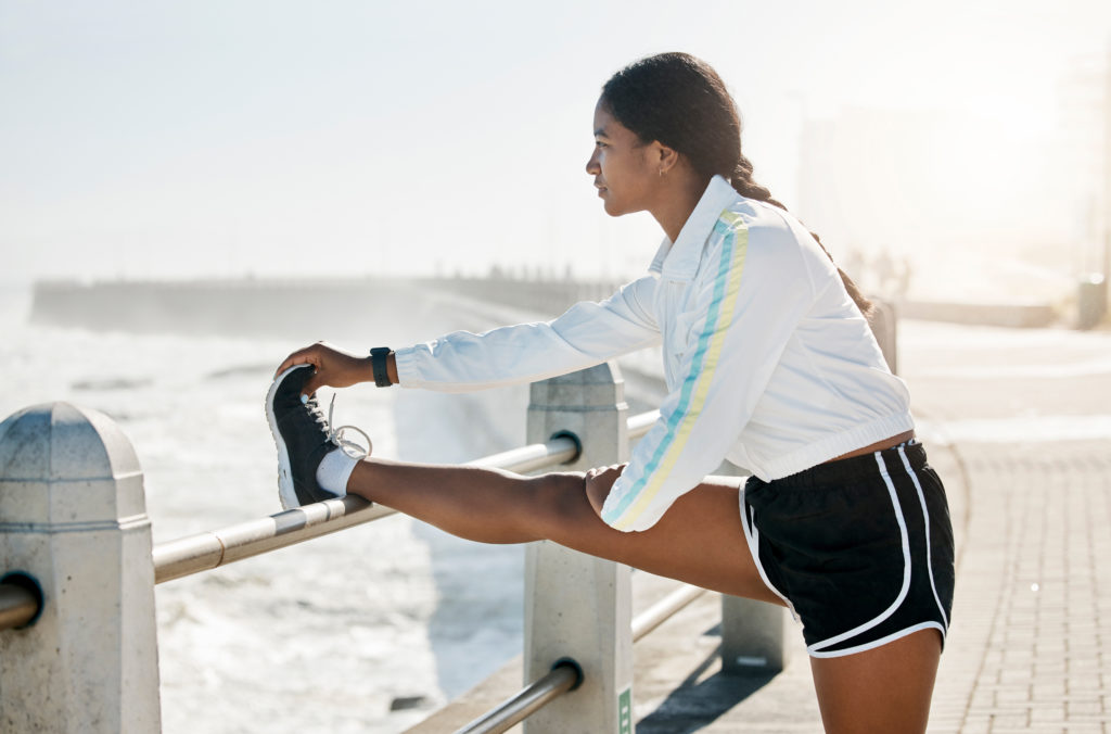 Woman working out in the morning.