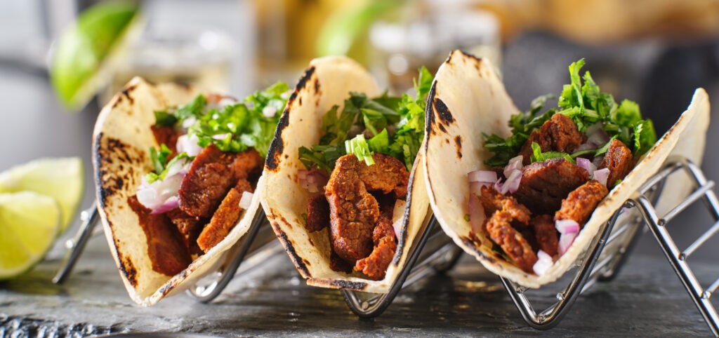 You can include vegetarian meat alternatives and a wide range of vegetables. And who doesn’t love tacos? 
