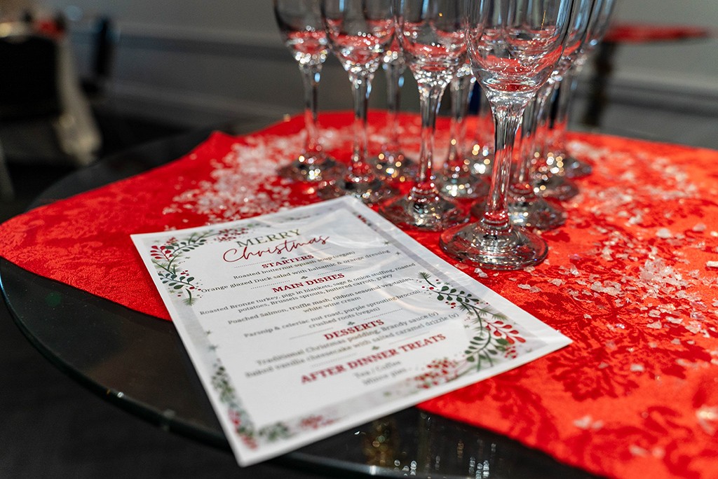 christmas menu holiday setup clubroom