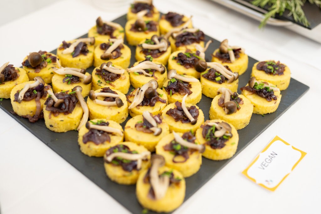 mushroom vegan canapes made by BaxterStorey at ISH Venues